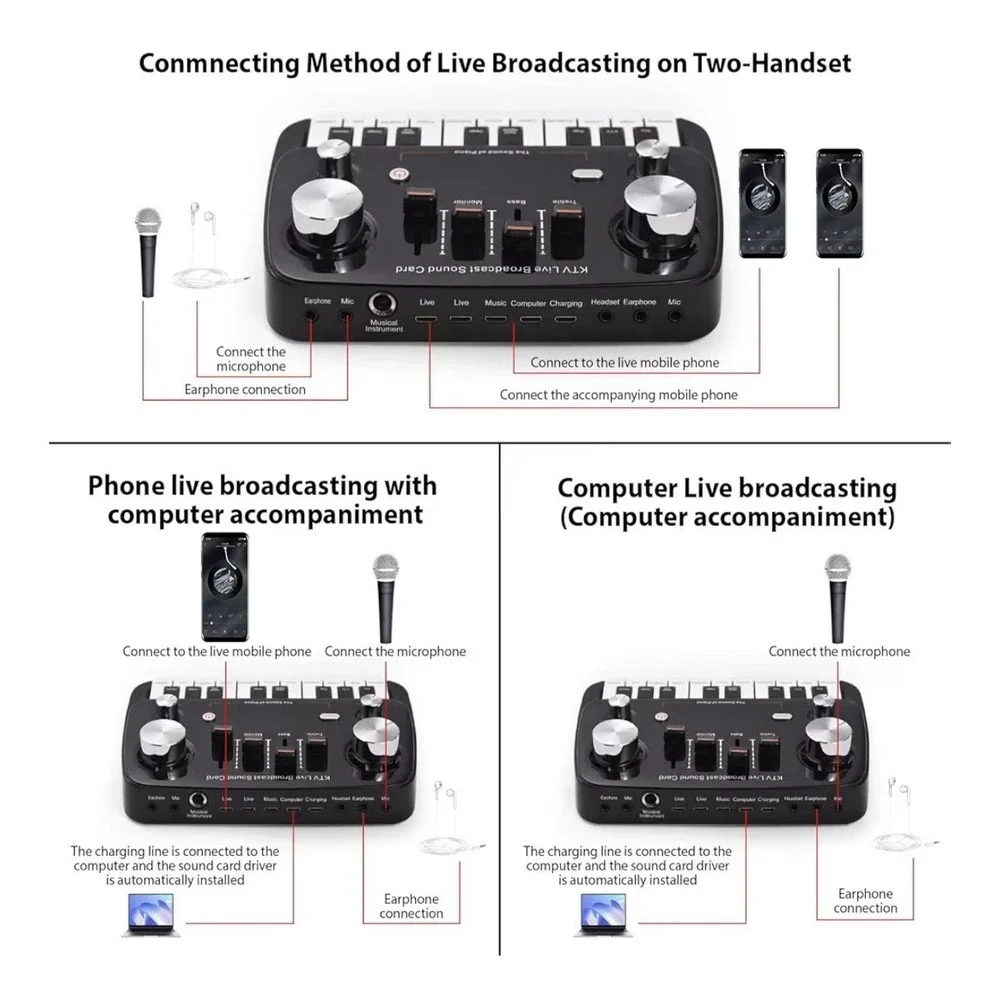KTV Live‎ Broadcast Sound Card Audio Recording Desktop Singing Lossless